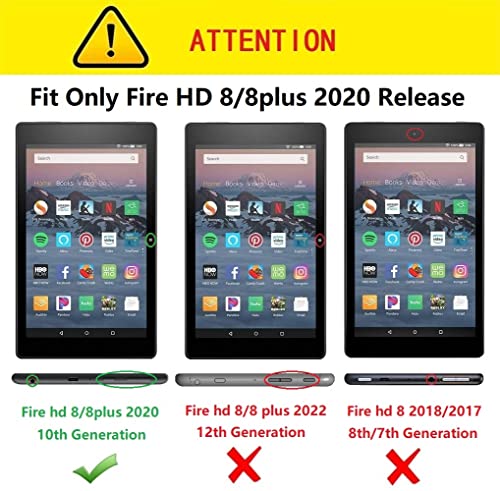 Maomini For Kindle Fire Hd 8 Case / Hd 8 Plus Case 2020 Release 10Th Generation,Kickstand Heavy Duty Armor Defender Cover (Blue) #TOP1