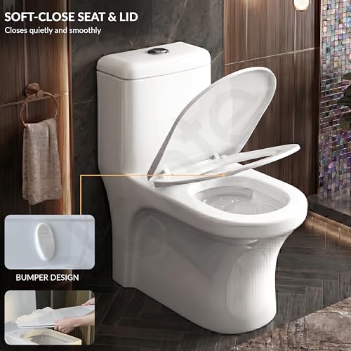 Image of Plantex Siphonic Flush System Ceramic Commode /S Trap Western Toilet with Siphonic Vacuum Flush /One Piece Western Commode With Soft Close Toilet Seat (White - Ukrain)