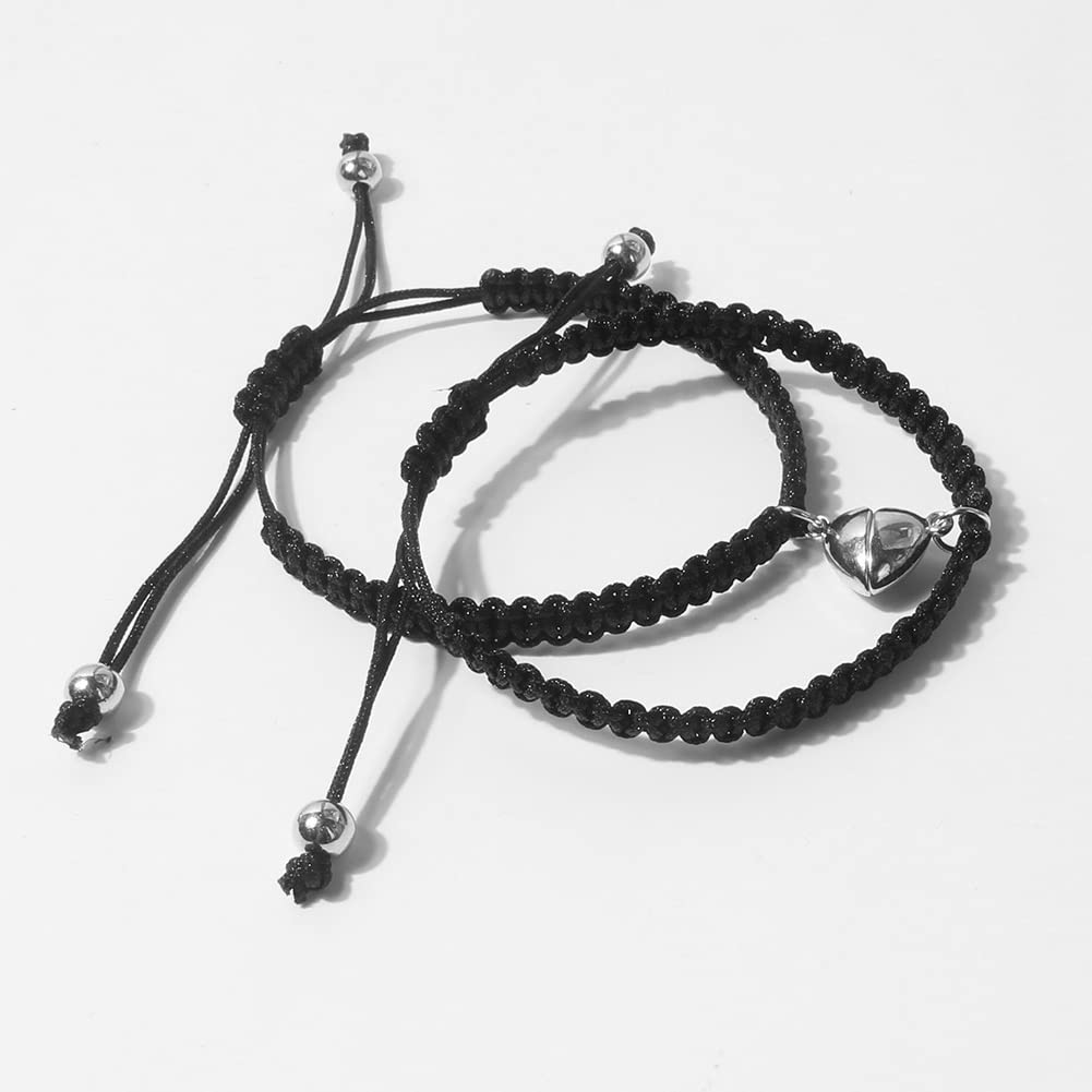 Magnetische Paar-Armbänder für Damen und Herren, Sonne und Mond, passendes handgefertigtes Armband, Liebhaber, Geschenke für Freund, Freundin, beste Freundin, 2 Stück
