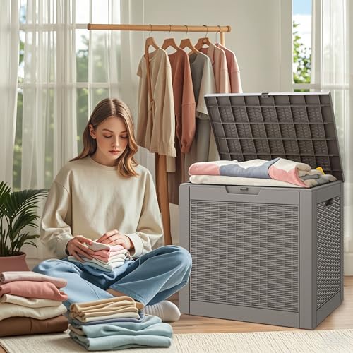 Image of Outdoor Storage Box Waterproof, 35 Gallon Deck Box for Patio Storage