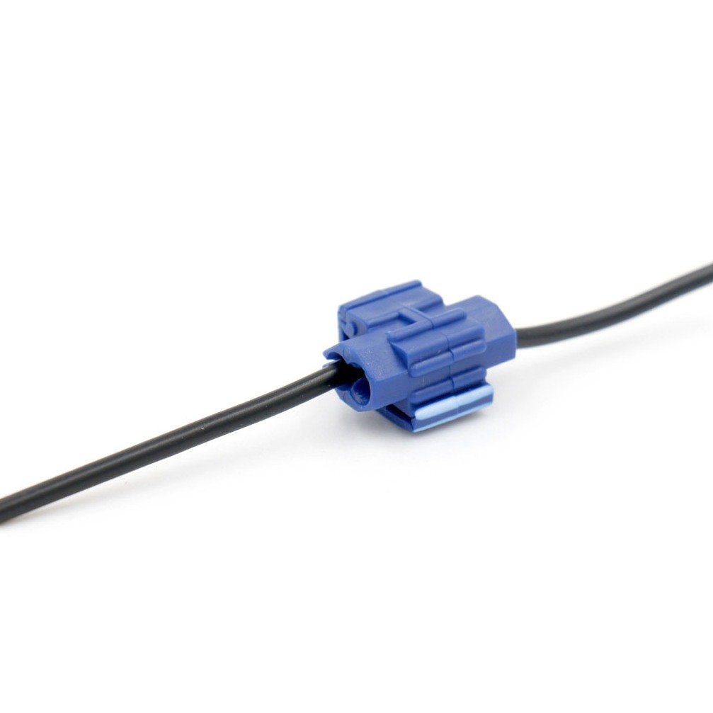 BAOMAIN Solderless Wire Quick Splice Connector, 16–14 AWG Blue IDC Electrical Wire Tap, Insulated Wiring Splice, 100 Pack KT802P3-B