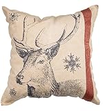Primitives by Kathy Holiday Snowflake Deer Throw Pillow