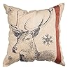 Primitives by Kathy Holiday Snowflake Deer Throw Pillow