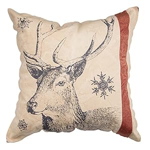 Primitives by Kathy Holiday Snowflake Deer Throw Pillow Primitives by Kathy Holiday Snowflake Deer Throw Pillow