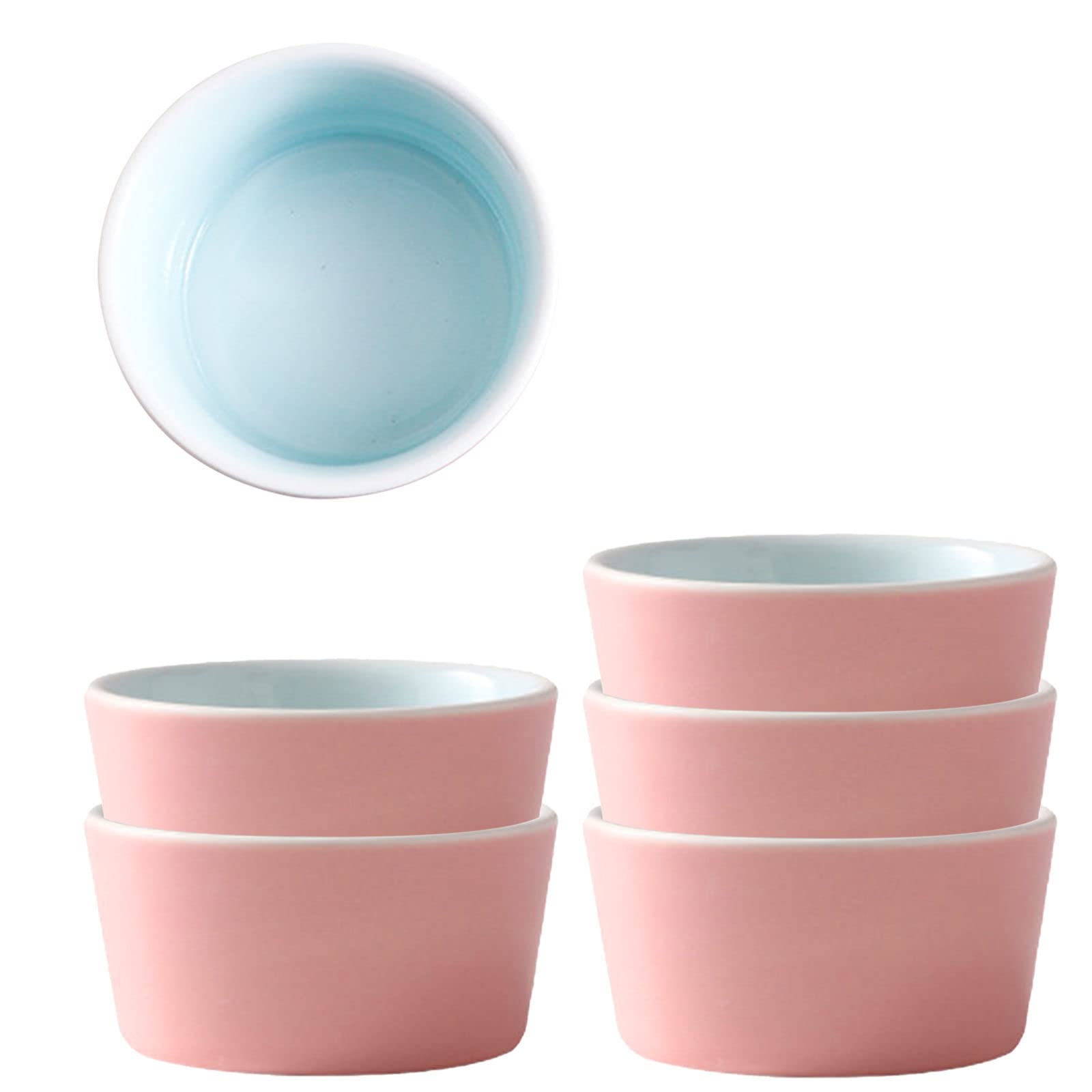 Bol à soupe, bol à riz, bol à déjeuner, ensemble de ramequins, 120 ml, ramequins à crème brûlée, plats à soufflé allant au four, ramequins à soufflé, ramequins for friteuse à air-vert-lot de 8 ( Color