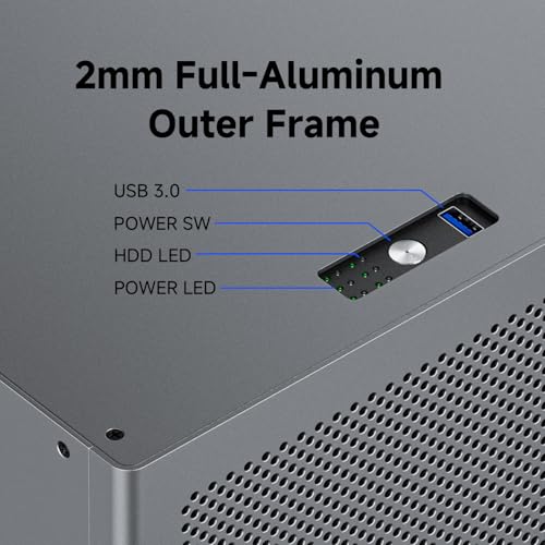 Gabinete NAS de 6 bahías, aluminio, compatible con Micro-ATX y Mini-ITX | 6 bahías hot-swap de 3.5" + 2 bahías SSD de 2.5", compatible con SATA y SAS, soporta fuente ATX y ventilador 9225, 4 ranuras PCIe completas para extensión de 220 mm miniatura 2