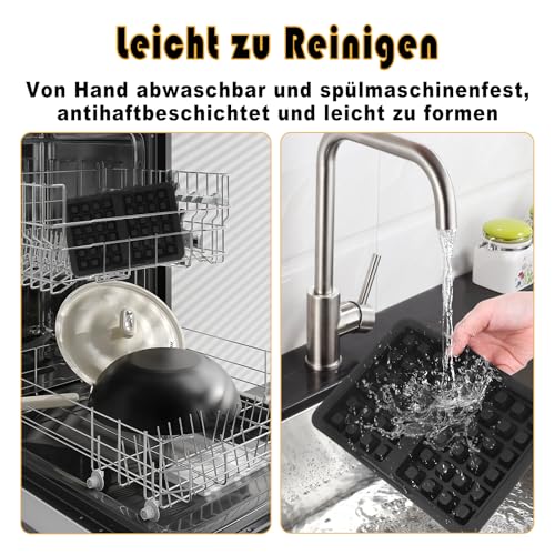 für Ninja Heißluftfritteuse Zubehör, 2 Stück Waffeleinsatz Heißluftfritteuse Zubehör, Airfryer Zubehör mit Ninja AF400EU, AF451EU, SL400EU, und AF500DE, Doppelt Backschaleneinsatz aus Silikon