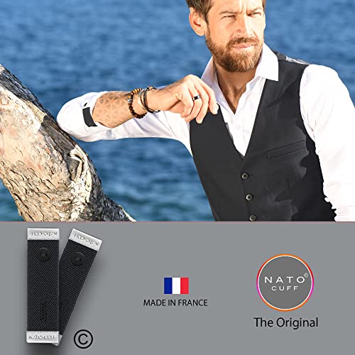 Nato Cuff – Handmade in France - Pull up Your Shirt Sleeves with Elegance - Elastic Anti-Slip Shirt Cuff Holder3