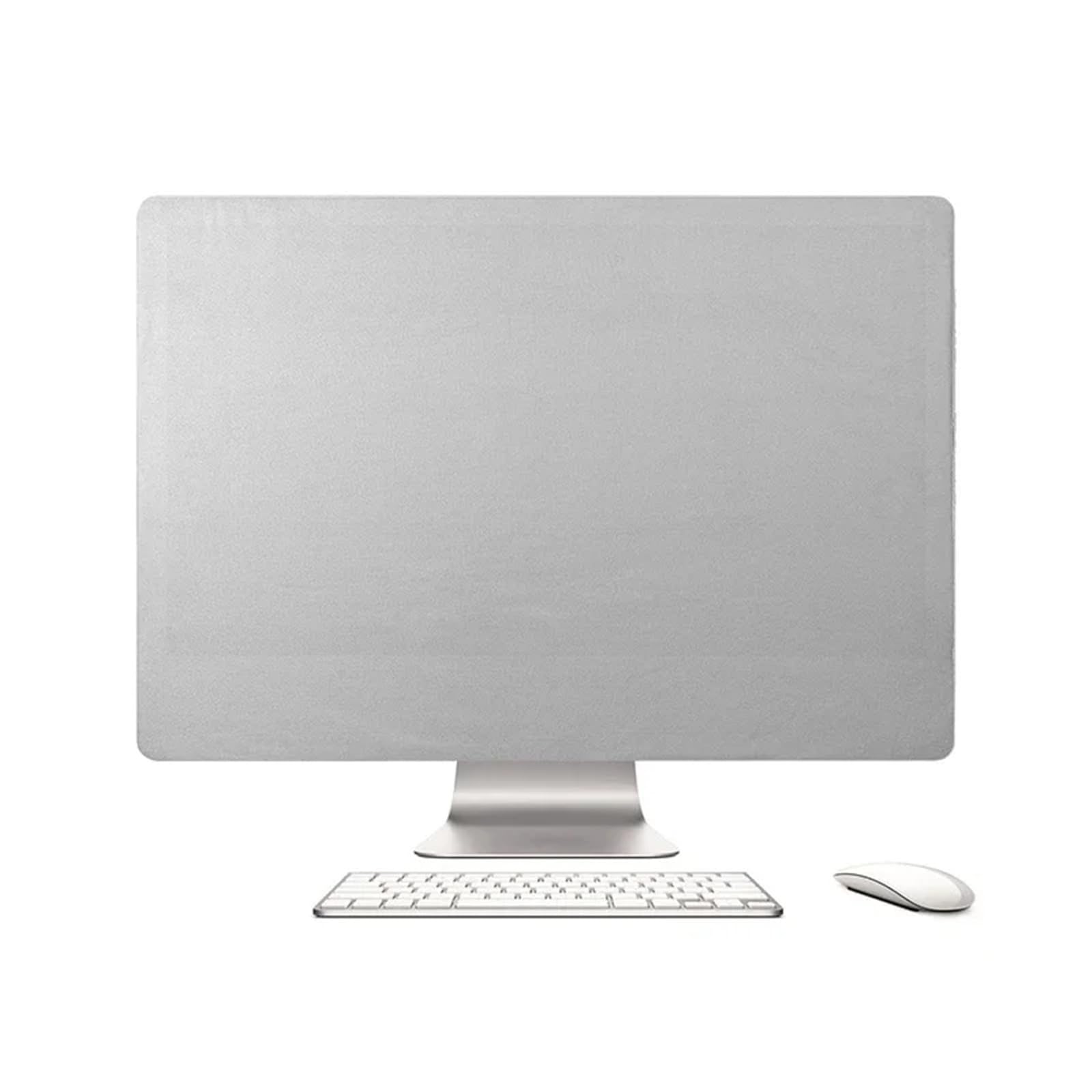 Computer Monitor Dust Cover Screen Cover Flexible Dustproof Polyester Protective For 27/21 Inch Computer Monitor Case Protector Waterproof(Silver,For 27 inch)