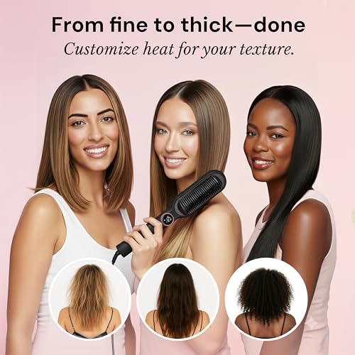 L'ANGE HAIR Smooth It 2-in-1 Hair Straightener Brush, Black - image 2