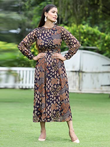 Image of Juniper Women's Multi Chiffon Printed Flared Dress