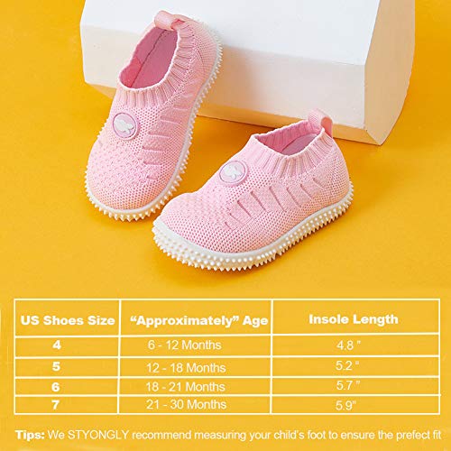 Montaas Baby Boys Girls Shoes Infant First Walkers Slip On Toddler Sneakers For 9 12 18 24 Months Pink #TOP6