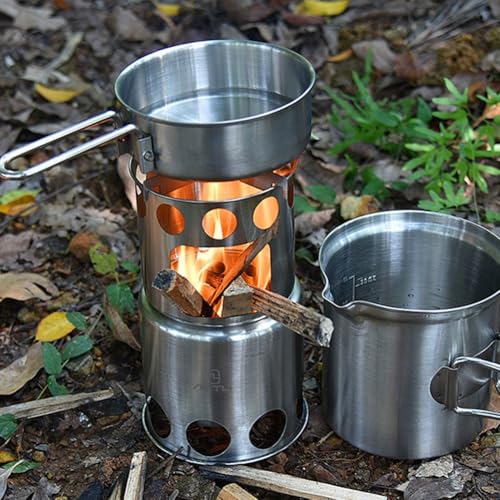Stainless Steel For Camping Cookware Set with Nesting Stove Design for Reliable Cooking - Image 8