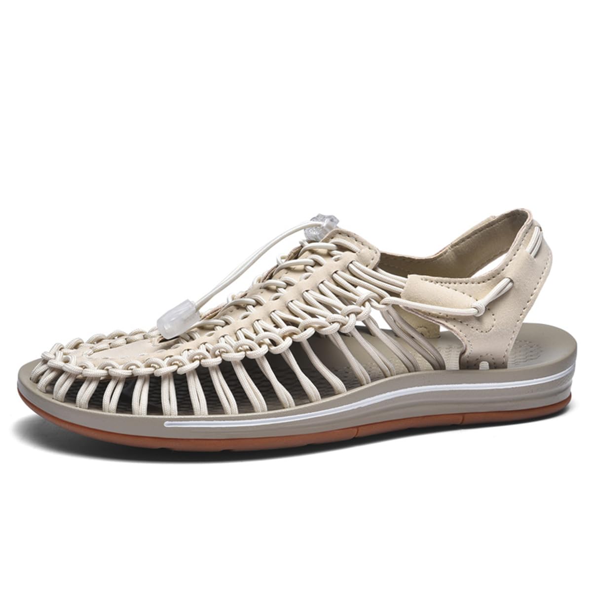 Rope Sport Sandalen für Herren Sommer Fischerschuhe Herren Handgemachte gewebte Sandalen Schuhe Bequeme & Leichte Cord Strandsandalen
