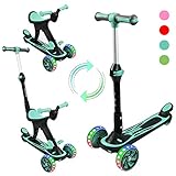 Kick Scooter for Kids, 3 in 1 Scooters Toddlers for Kids, Three Wheels with PU Light-Up, Adjustable...