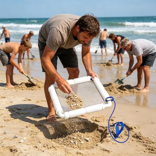 Cernidor de conchas flotante con correa anticaída para playa 2