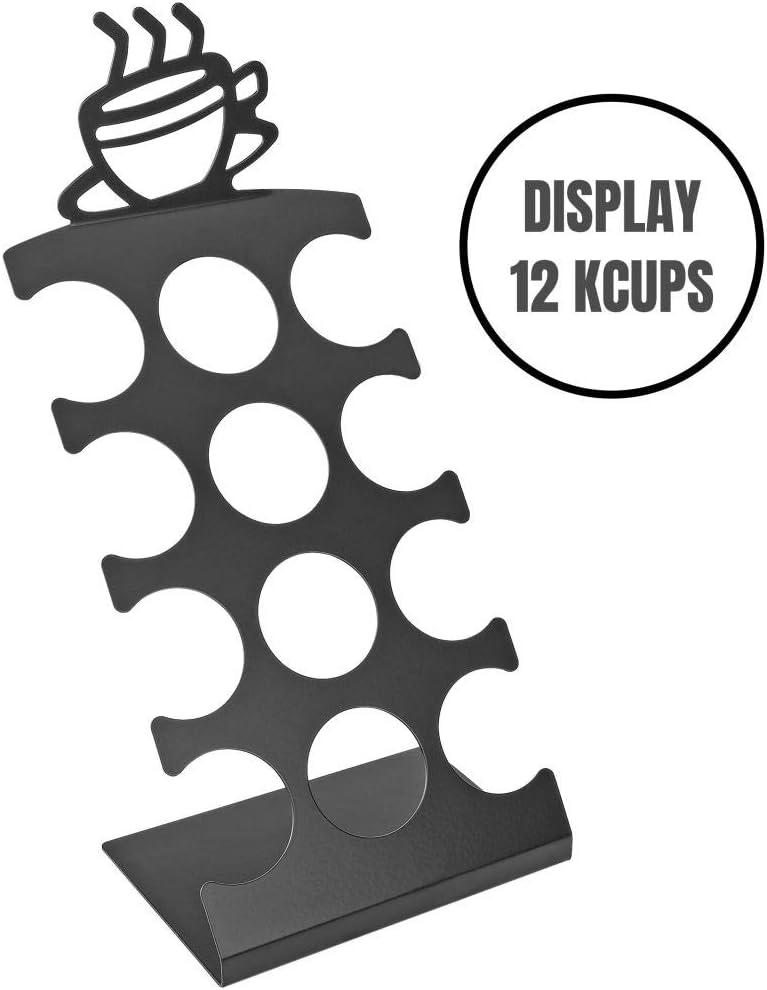 Southern Homewares K-Cup Pod Holder – Countertop Coffee Pod Organizer Rack, Holds 12 K-Cups, Black Metal Display Stand