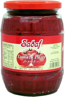 Sadaf Tomato Paste in jar - Tomato paste no sugar added - All-natural tomato sauce - Keto Friendly, Kosher, no artificial colors or flavours - 24 Oz (Pack of 1)