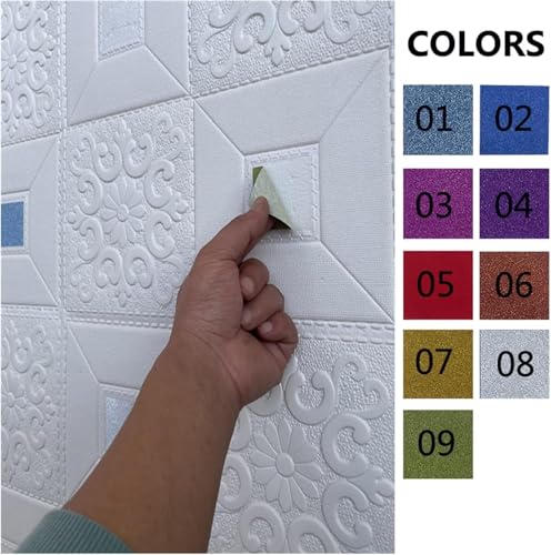 Paneles de pared 3D autoadhesivos contra la humedad en fondo de TV y techos 7