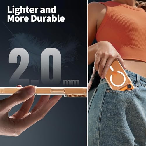 Image of Elzzi Clear Transparent Magsafe Cover for iPhone 17 Pro Case (Compatible with Mag-Safe) Non Yellowing Non Slippery Shockproof Phone Case