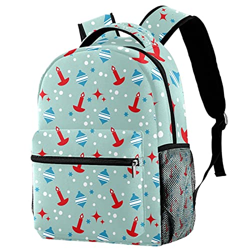 Sac à dos de voyage avec porte-bouteille imprimé Cloche de Noël