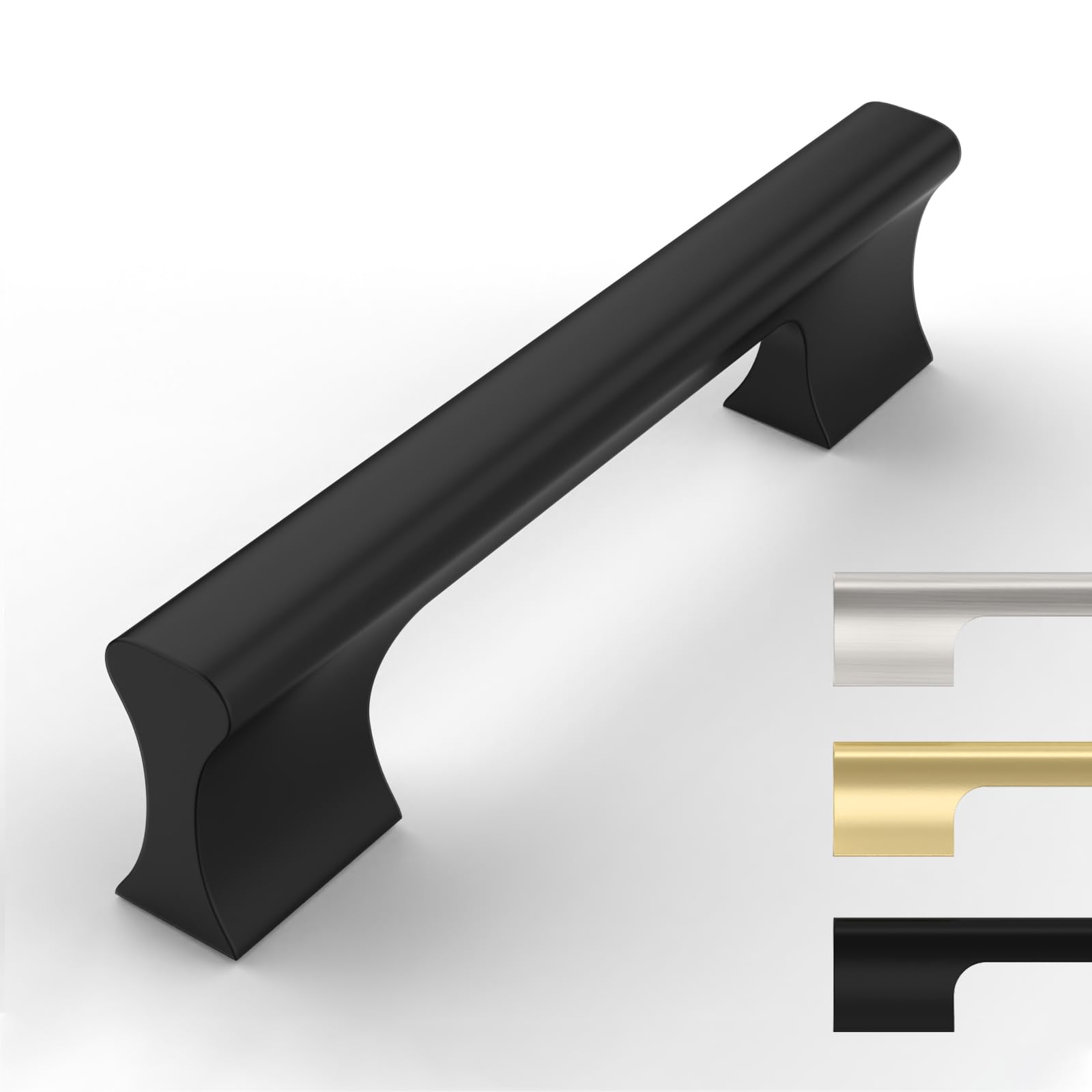 9BUILD 10 Pack Matte Black Cabinet Pulls - 3.75 Inch Cabinet Handles - Black Kitchen Pulls and Drawer Handles