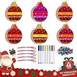 DIY - Ambas superficies de las decoraciones navideñas de bricolaje son planas y lisas. Perfecto para escribir, dibujar, pintar o tallar. Ideal para hacer colgantes, tarjetas, decoraciones de árboles, letreros, etc.