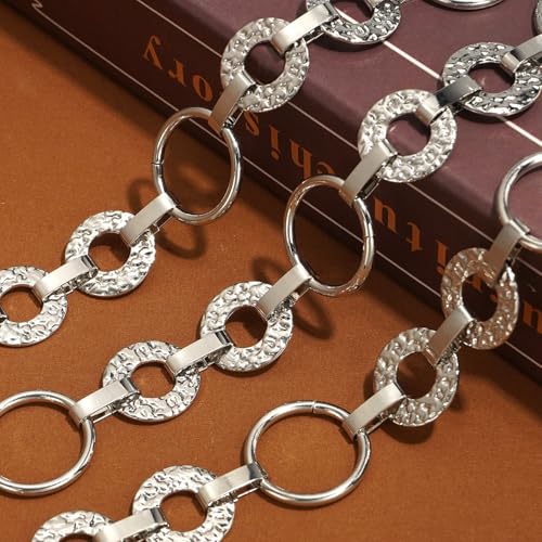 Women's Hollow Circle Chain Belt Metal Disc Waist Chain for Dresses Jeans3