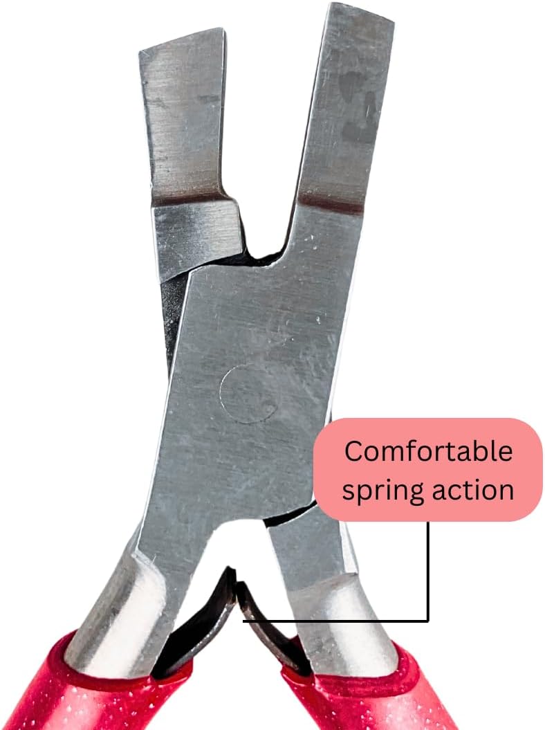 JEWEL TOOL 5" (12.7cm) Stone Setting Pliers | Specially Shaped Tips for Stone Setting | Professional Quality with Red PVC Handles | Essential for Jewelers - S89-08961-86 image 4