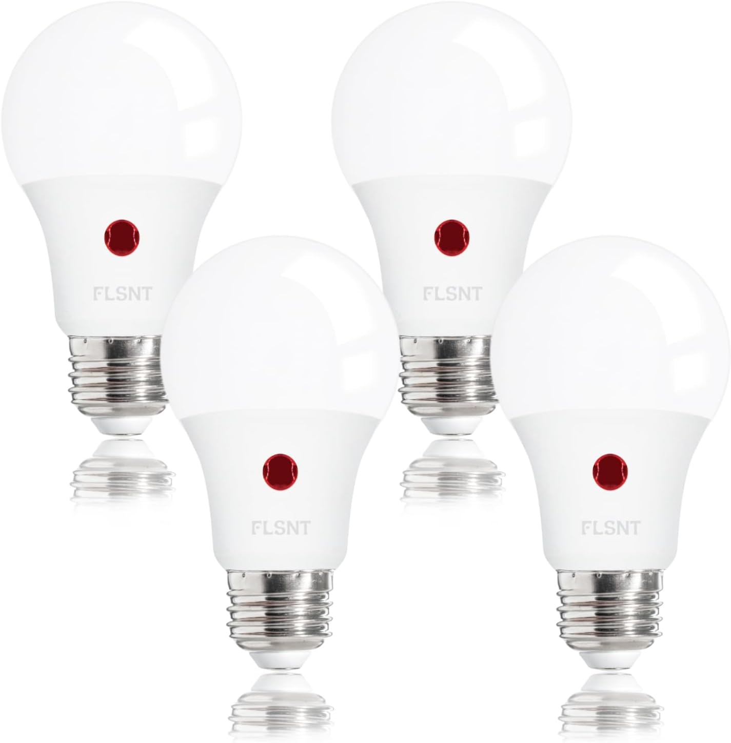 FLSNT Dusk to Dawn Outdoor Sensor A19 LED Edison Bulbs, 9W (60W Eqv.), 800LM,Vintage Filament E26 Base, Auto On/Off Photocell Automatic for Energy-Efficient Outdoor Lighting, 2700K Soft White, 4 Pack