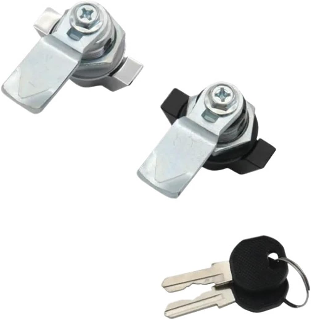 Mechanical Equipment Electrical Box Door Zinc Alloy Handle Cylindrical Tongue Lock 1Pcs(Chrome-with Lock)