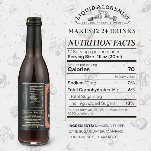 Liquid Alchemist Tamarind Syrup for Cocktails - Real Ingredients Make our Tamarindo Syrup the Perfect Spicy Margarita Mix - Made with Fresh Tamarind Puree & All Natural Tamarind Concentrate (12.7 oz)