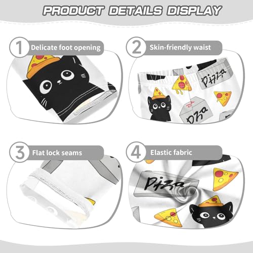 Black Cat Pizza Girls Leggings Soft Stretch Workout Yoga Dance Pants for Kids Casual Tights3