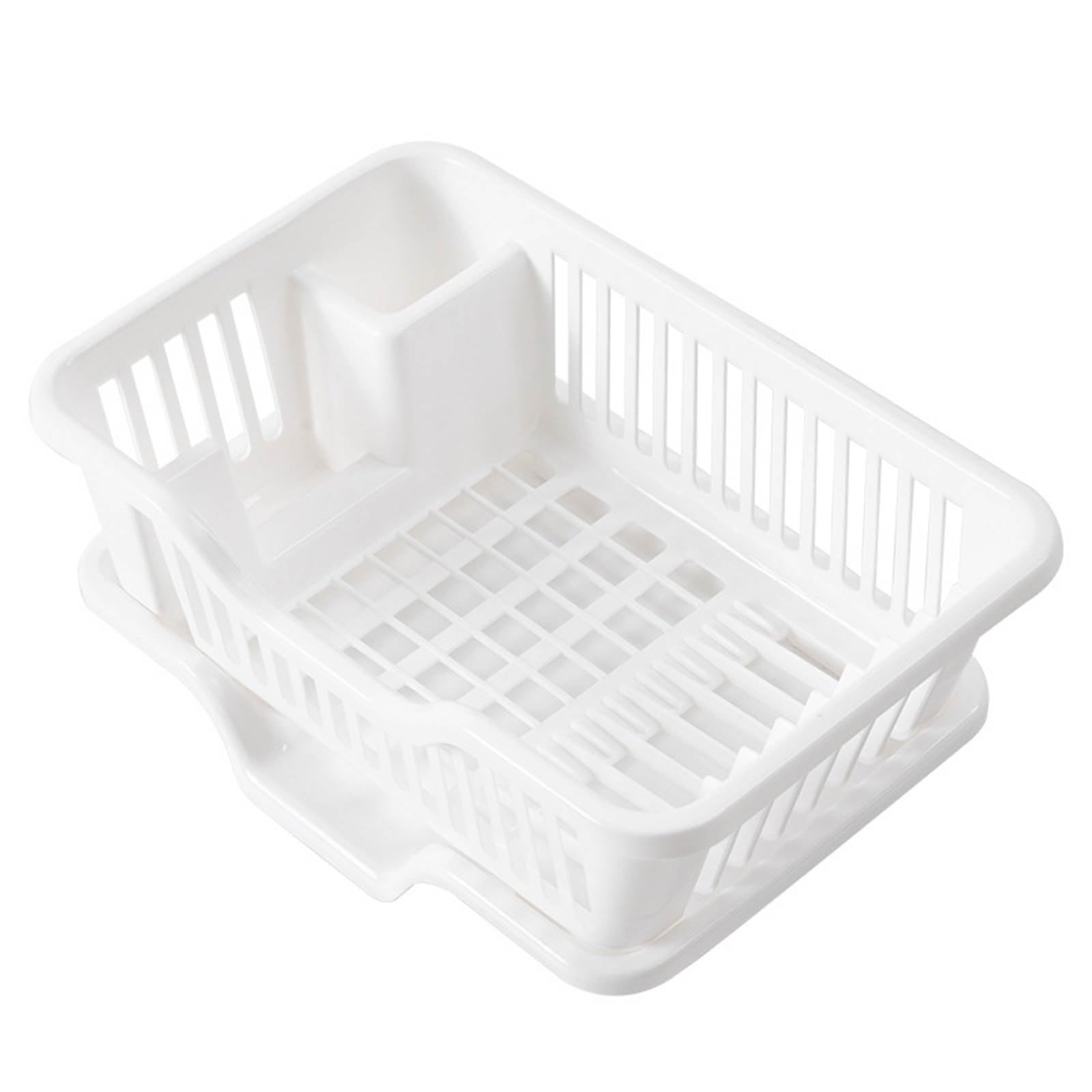 Tyuhduyur White Kitchen Dish Storage Rack, Thickened Dish Drainer, Household Shelf, Tidy Storage Basket, Pp Material (Color : ) (White)