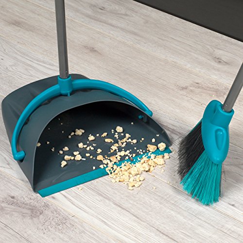 Beldray LA030139TQ Upright Long Dustpan and Brush Broom Cleaning Set, Easy Grip 78 cm Handle, Turquoise, Grey/Blue… - Image 3
