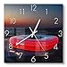 Produktbild DEQORI Glasuhr | 30x30 cm | Motiv Allianz Arena, München | ausgefallene leise Design Uhr aus Glas | Wanduhr für Wohnzimmer & Küche | Moderne Hingucker Uhr für die Wand