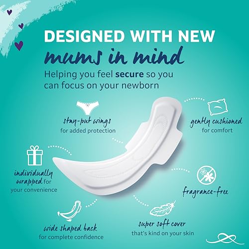 Lil-Lets Extra Long Postpartum Maxi Pads with Wings – 30 Pack Bundle for Post-Natal Bleeding & Heavy Flow – Postpartum Essentials - Extra Absorbent, Soft & Cushioned Maternity Towels, Fragrance-Free - Image 4
