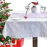 LAMINET Heavy-Duty Deluxe Crystal Clear Vinyl Tablecloth Protector 60