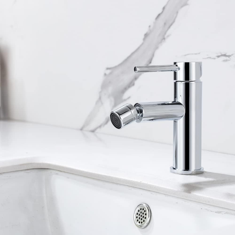 ONECE Rubinetto Bagno, Miscelatore Monocomando con Ugello Rotante Spruzzatore, Rubinetti per Lavabo e Bidet, Aeratore Rimovibile, Acciaio Inox 304 Cromo, Acqua Calda e Fredda, Senza Piombo