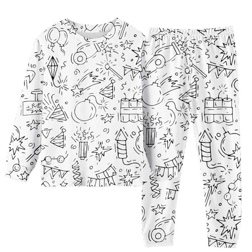 Funny DIY Hand Painted Home𝐰ear Set Color Your Own 𝐏ajamas Black White You Can Color with Markers 𝐒leep𝐰ear