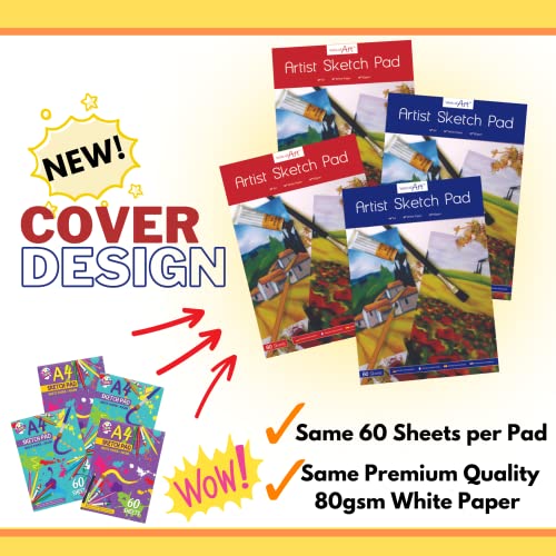 A4 Drawing Pad 4 Packs, Charcoal,White - Image 2