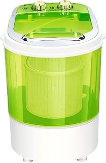 Lave-linges Ali- Mini-Machine à Laver portative pour buanderie compacte, Petite laveuse compacte Semi-Automatique avec Baignoire Simple translucide à minuterie contrôlée (Vert, 4 kg)