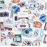 Größe: 4 * 4 + 4.1 * 1.8cm Pinicecore Reise-Aufkleber DIY Retro, Klassischer Reise-Aufkleber Für Scrapbooking-Tagebuch-dekor-Aufkleber-protokoll-Auflage-briefpapier Kunst-Geschenk-Tagebuch Memo-abziehbilder 46 Pcs