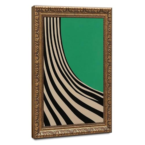 Art abstrait au trait vert pour la décoration de chambre à coucher moderne