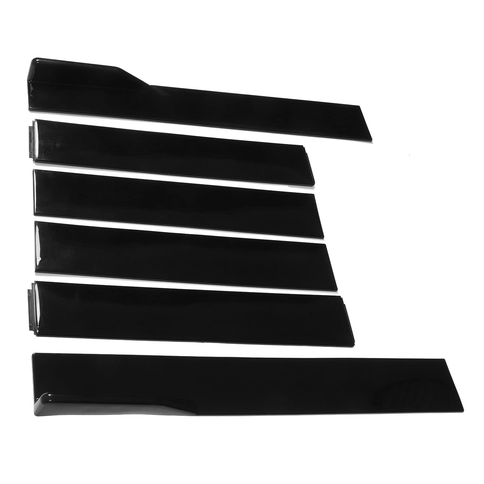 Tissting Jupe Latérale Universelle ABS Noir, 6 Pièces Longueur Réglable Haute Résistance Anti-Rayures Installation Facide pour Bas de Caisse Automobile