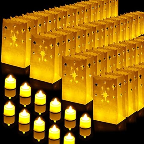 Sabary 50 Set Flameless Luminary Bags Cover