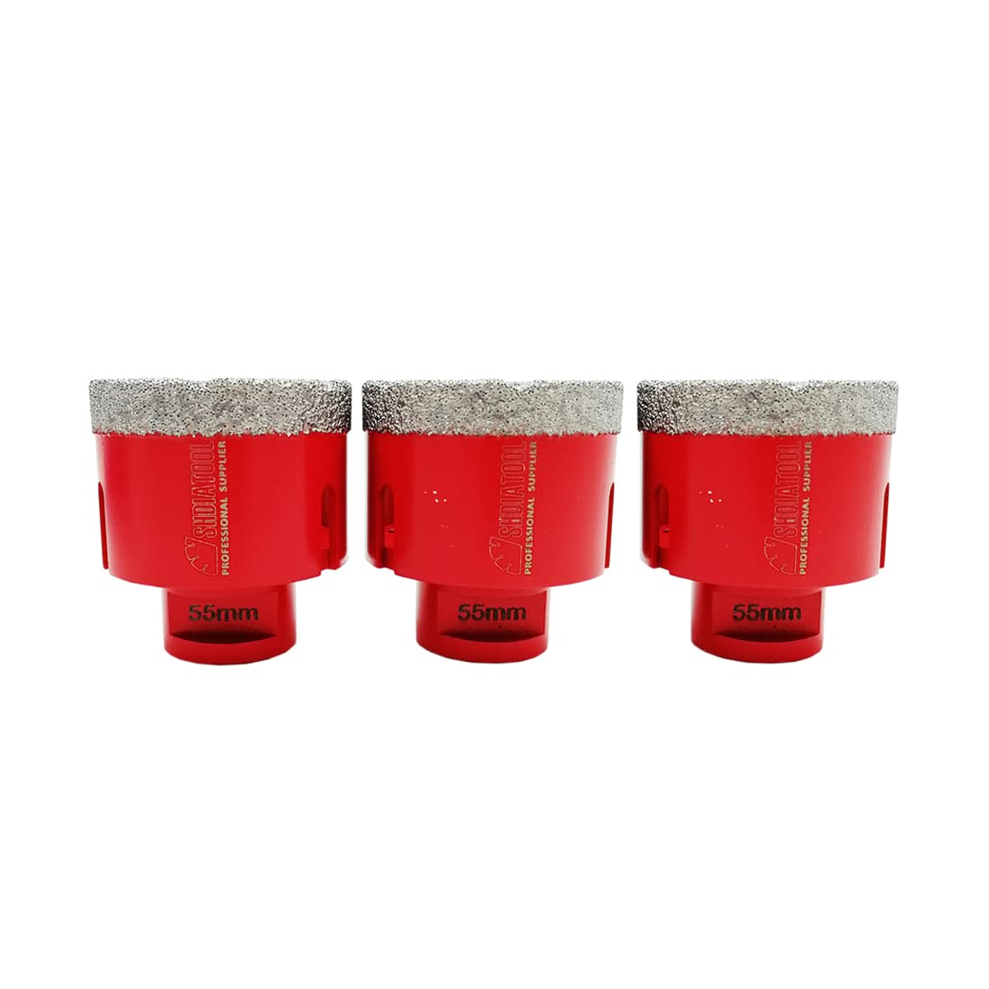 SHDIATOOL Diamond Core Drill Bit,Hole Saw Diameter 55MM 2-1/8" M14 Thread Vacuum Brazed for Concrete Granite Marble Porcelain Tile Masonry Brick,3PCS