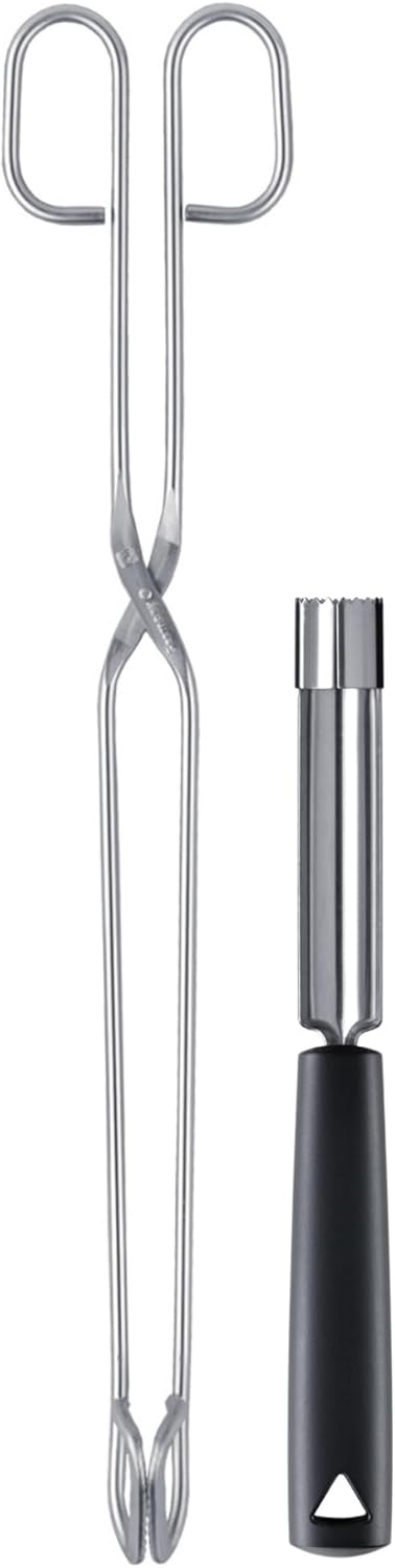 triangle Kitchen Tongs, 15 in (38 cm) + Apple Corer, 0.8 inch - Dishwasher Safe