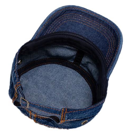 Image of 2 Pack Men's Cotton Military Caps Cadet Army Caps Vintage Flat Top Cap