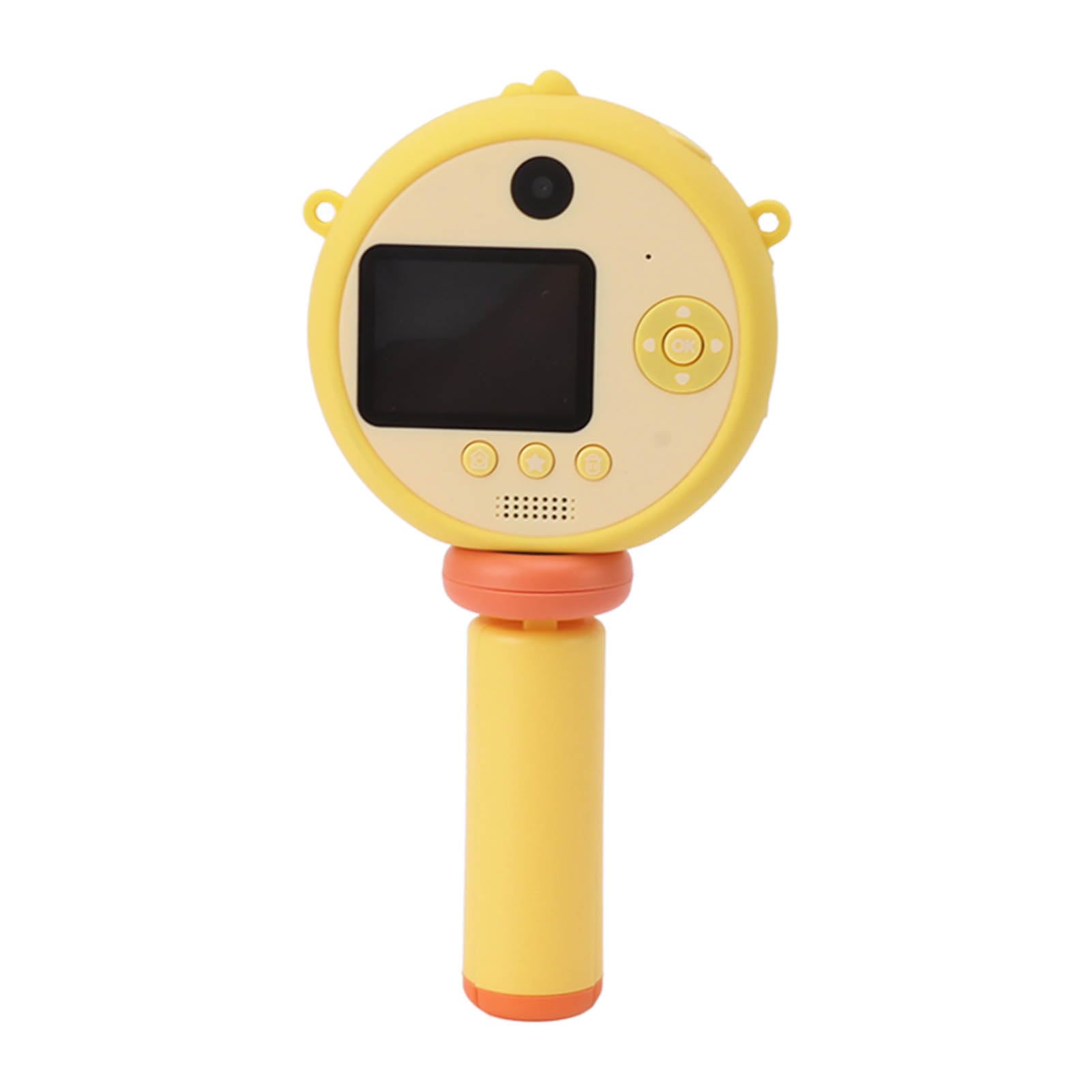 kids selfie camera, 48mp children hd digital cameras 8x zoom with stand for outdoor (yellow)